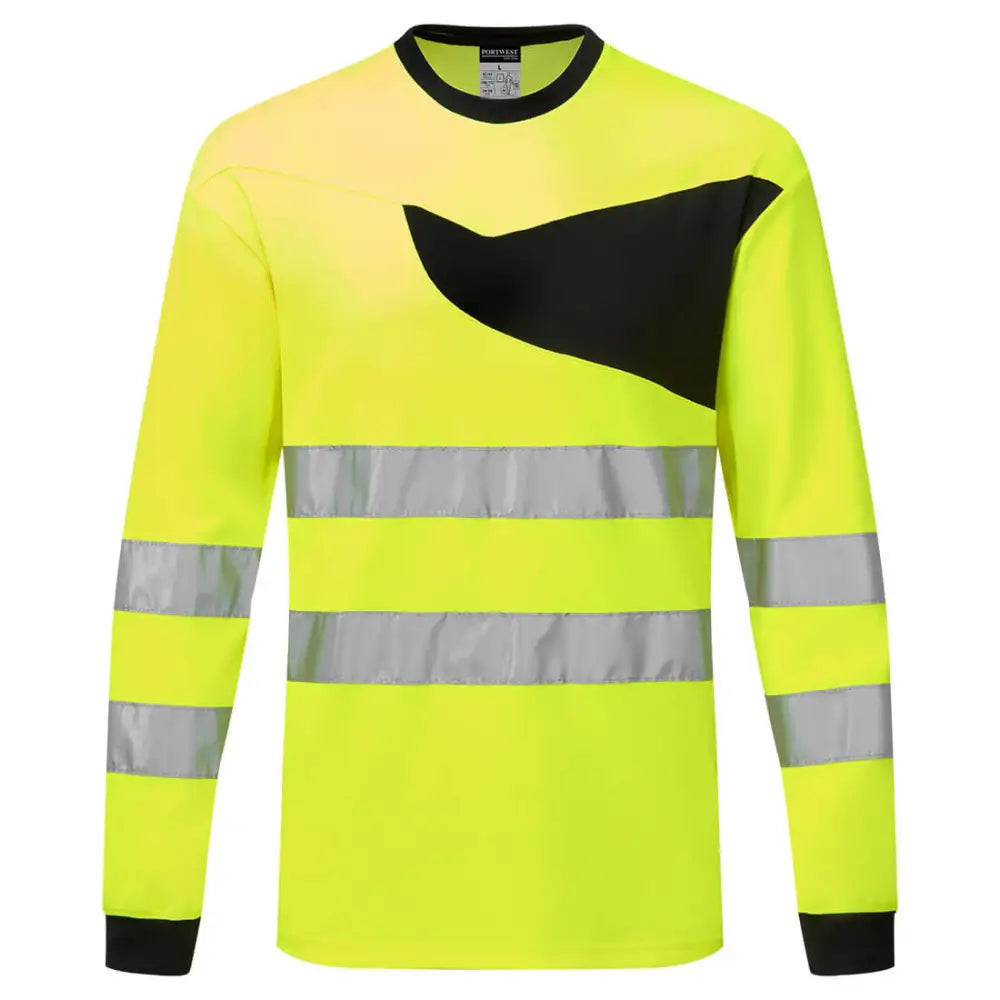Portwest PW2 Hi-Vis T-Shirt L/S - Yellow/Black / 4XL