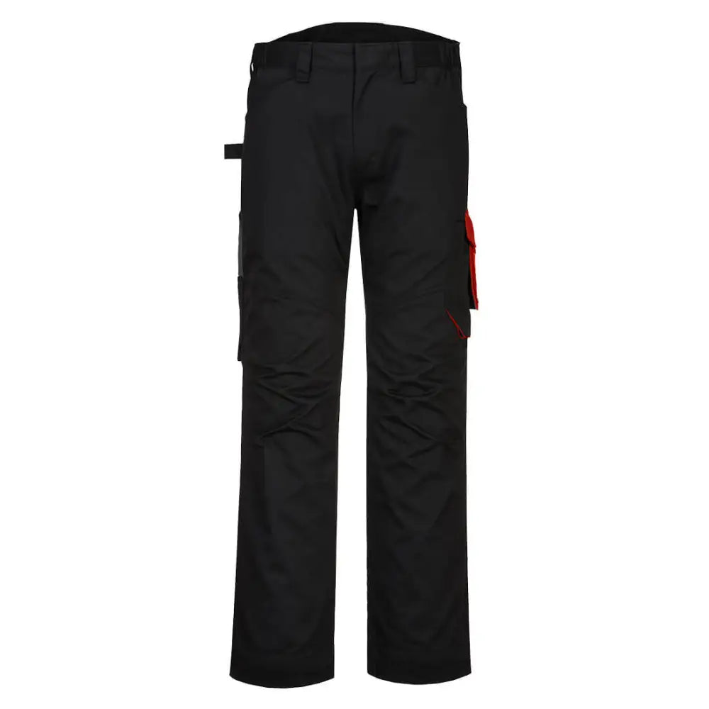 Portwest PW2 Service Trousers - Black/Red / 28
