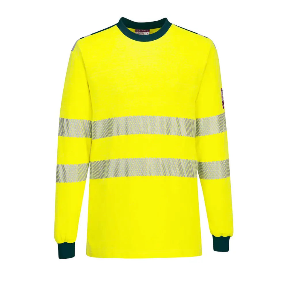 Portwest PW3 Flame Resistant Hi-Vis T-Shirt - Yellow/Navy / L