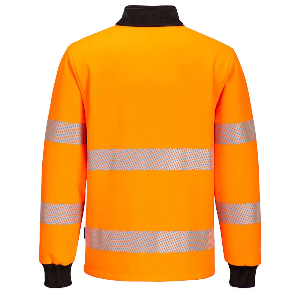 Portwest PW3 Hi-Vis 1/4 Zip Sweatshirt - Orange/Black / 4XL