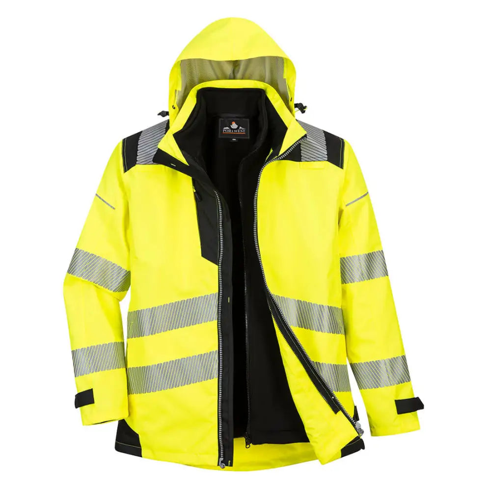 Portwest PW3 Hi-Vis 3-in-1 Jacket - Yellow/Black / 4XL