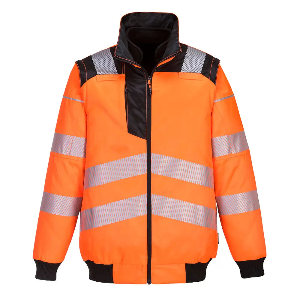 Portwest PW3 Hi-Vis 3-in-1 Pilot Jacket - Orange/Black / L