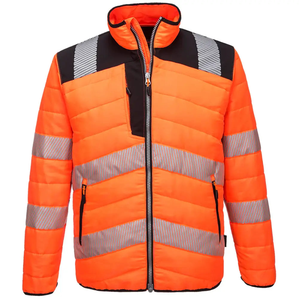 Portwest PW3 Hi-Vis Baffle Jacket - Orange/Black / 4XL