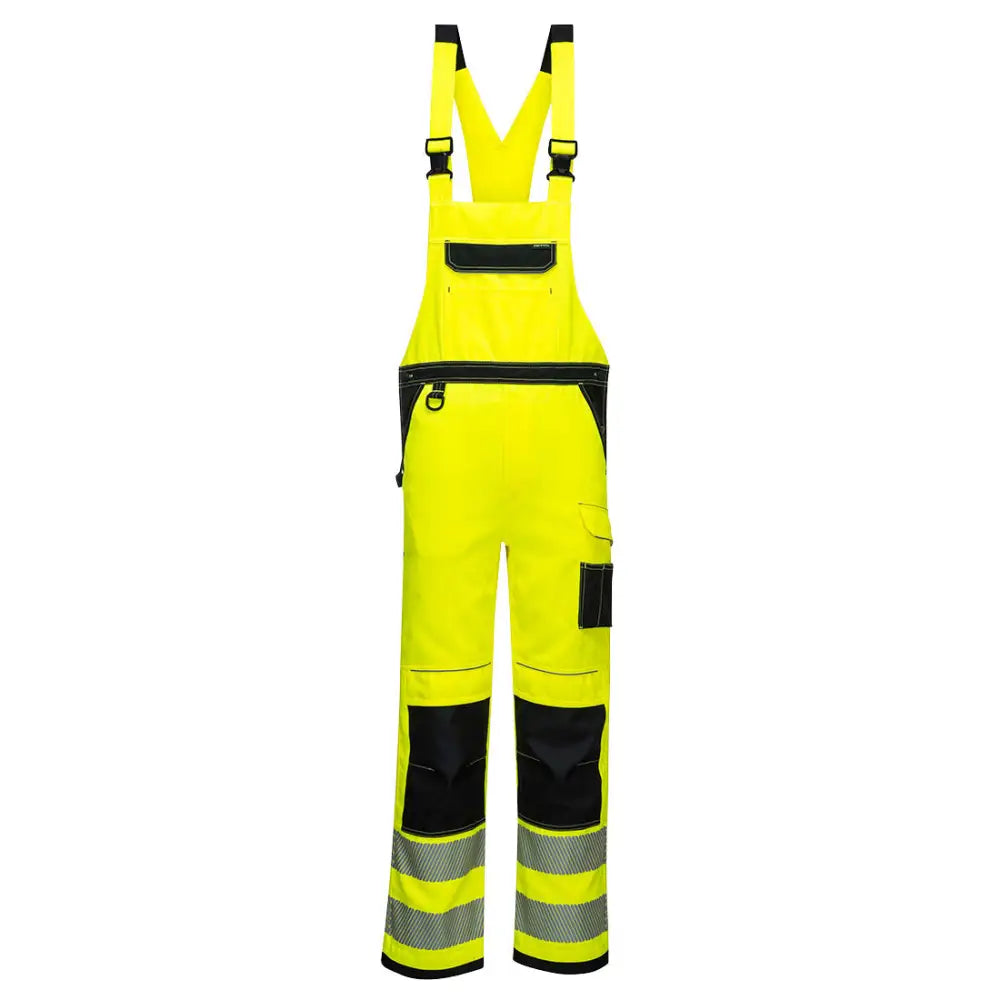 Portwest PW3 Hi-Vis Bib and Brace - Yellow/Black / L