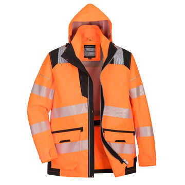 Portwest PW3 Hi-Vis Breathable 5-in-1 Jacket - Orange/Black / 4XL