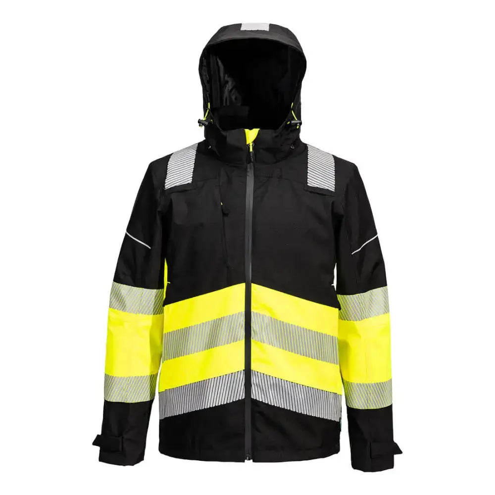 Portwest PW3 Hi-Vis Class 1 Extreme Rain Jacket - Yellow/Black / 4XL