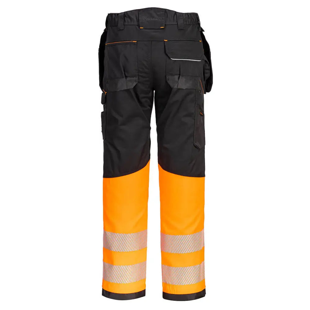 Portwest PW3 Hi-Vis Class 1 Holster Pocket Trousers - Orange/Black / 28