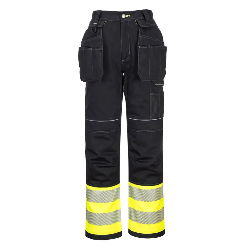 Portwest PW3 Hi-Vis Class 1 Holster Pocket Trousers - Yellow/Black / 28