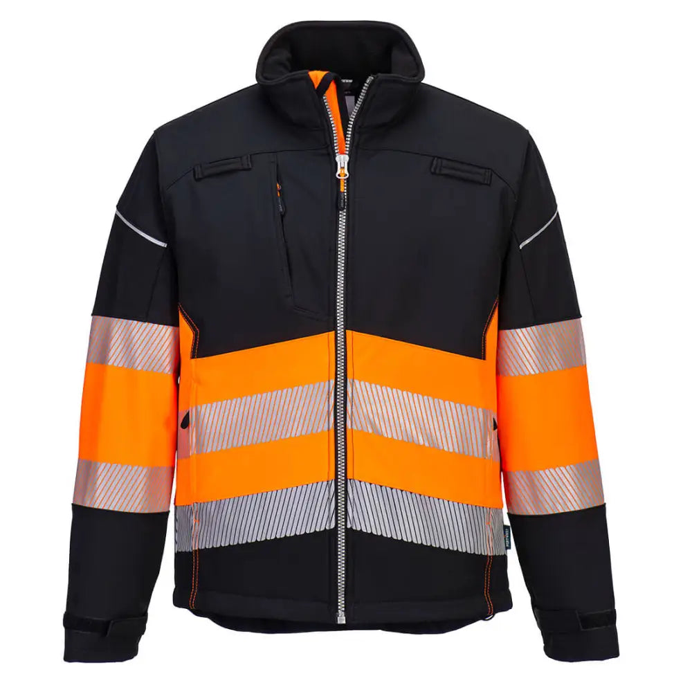 Portwest PW3 Hi-Vis Class 1 Softshell (3L) - Black/Orange / 4XL
