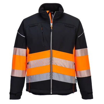 Portwest PW3 Hi-Vis Class 1 Softshell (3L) - Black/Orange / 4XL