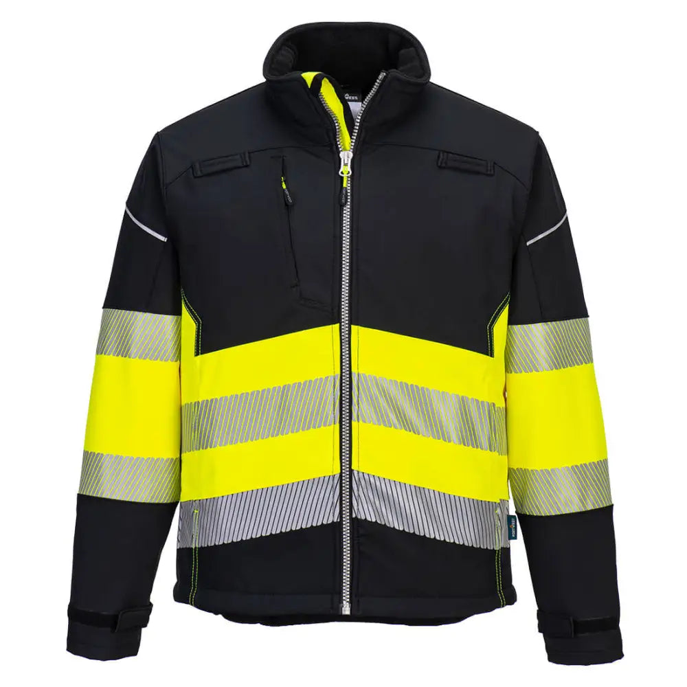Portwest PW3 Hi-Vis Class 1 Softshell (3L) - Black/Yellow / 4XL