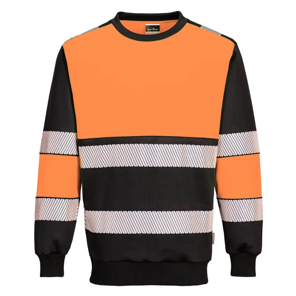 Portwest PW3 Hi-Vis Class 1 Sweatshirt - Orange/Black / 4XL