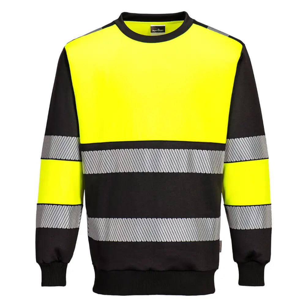 Portwest PW3 Hi-Vis Class 1 Sweatshirt - Yellow/Black / 4XL