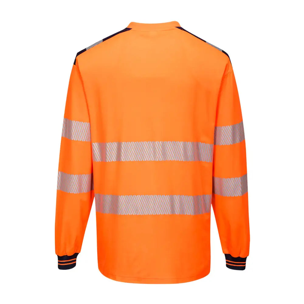 Portwest PW3 Hi-Vis Cotton Comfort T-Shirt L/S - Orange/Black / 4XL