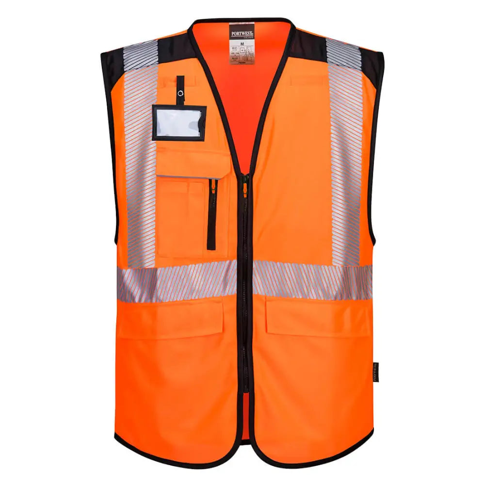 Portwest PW3 Hi-Vis Executive Vest - Orange/Black / 4XL
