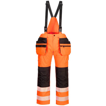Portwest PW3 Hi-Vis Rain Trousers - Orange/Black / L