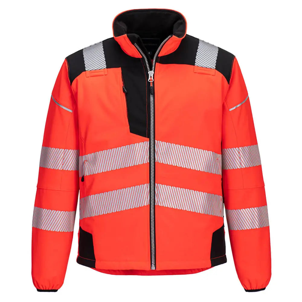 Portwest PW3 Hi-Vis Softshell (3L) - Red/Black / 4XL