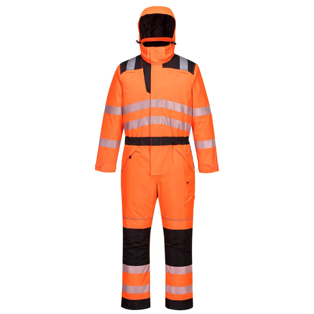 Portwest PW3 Hi-Vis Winter Coverall - Orange/Black / L