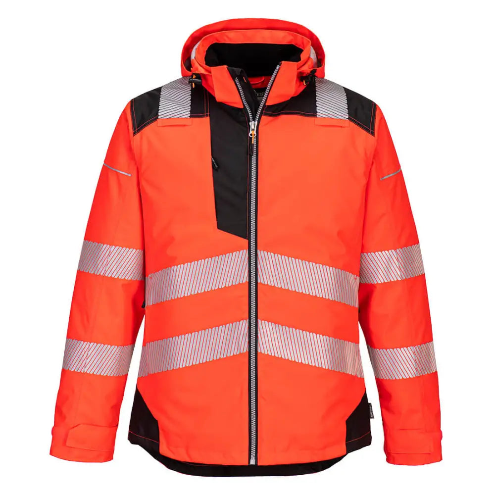 Portwest PW3 Hi-Vis Winter Jacket - Red/Black / L