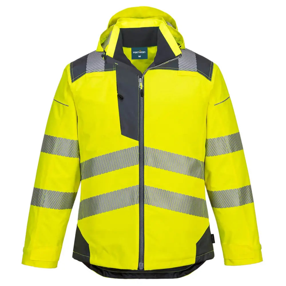 Portwest PW3 Hi-Vis Winter Jacket - Yellow/Grey / L