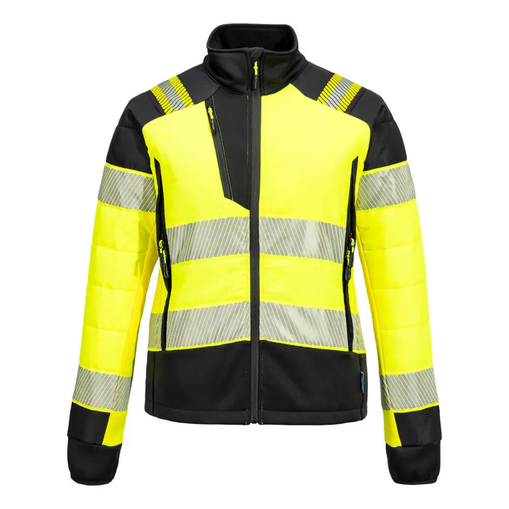 Portwest PW3 Hi-Vis Women’s Hybrid Baffle Jacket - Yellow/Black / L