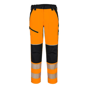 Portwest PW3 Hi-Vis Women’s Stretch Trouser - Orange/Black / L