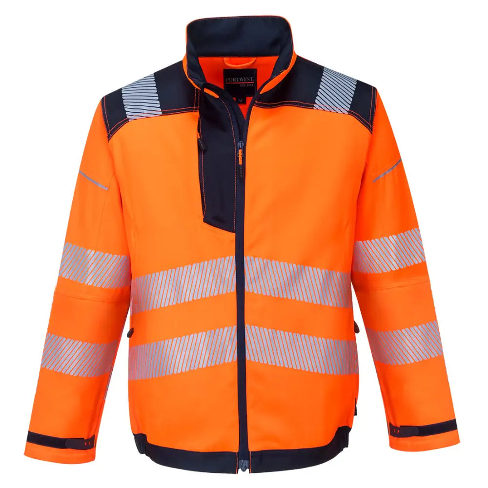 Portwest PW3 Hi-Vis Work Jacket - Orange/Navy / L