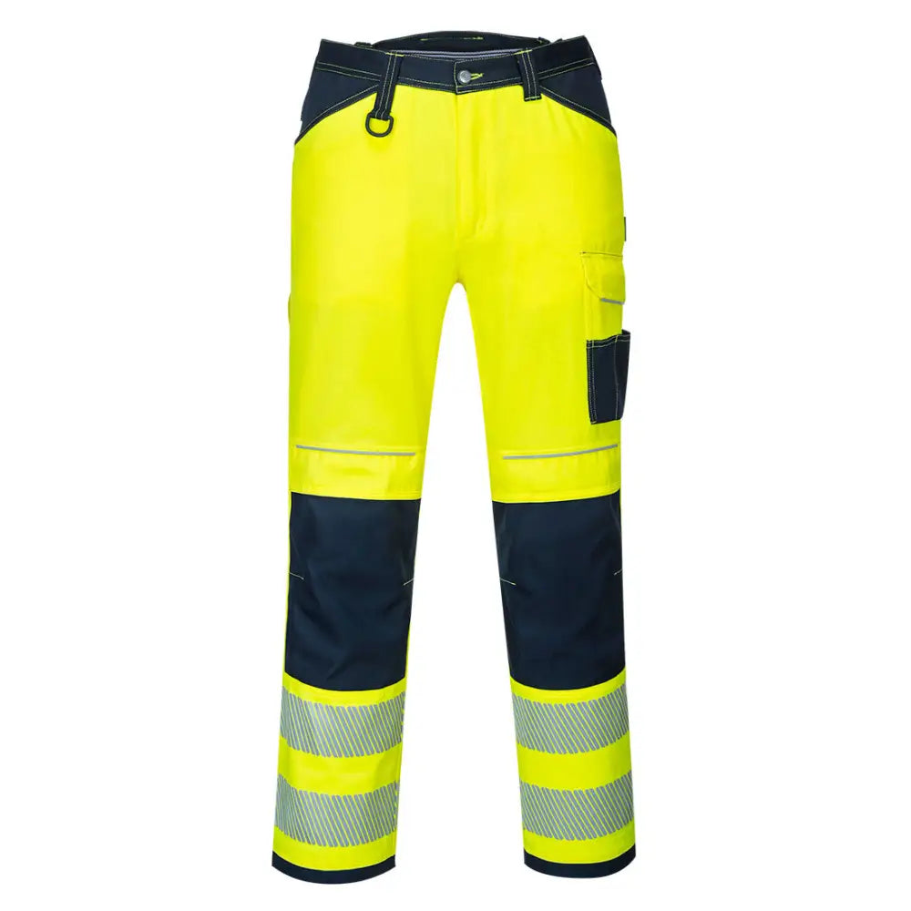 Portwest PW3 Hi-Vis Work Trousers - Yellow/Navy Short / 28