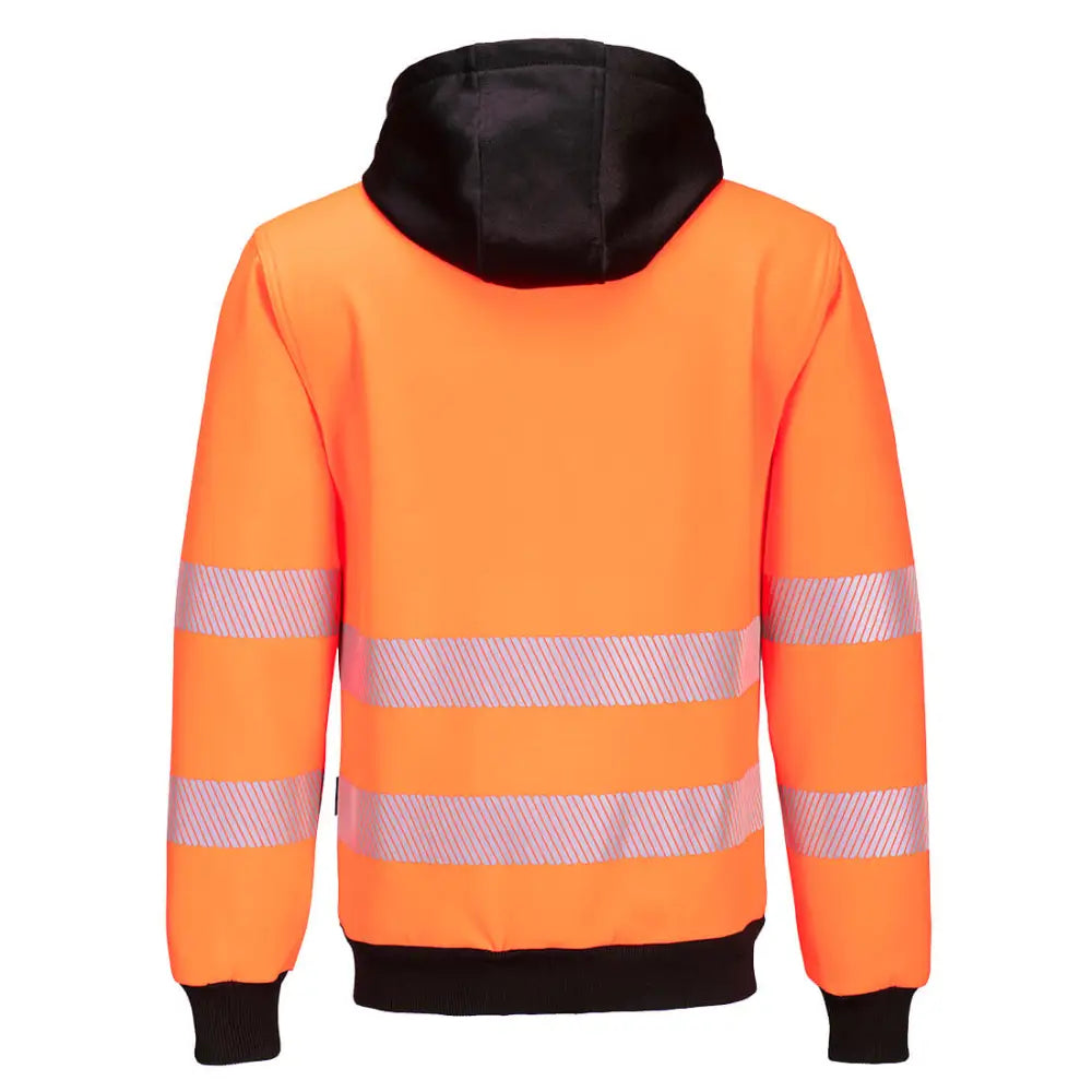 Portwest PW3 Hi-Vis Zip Hoodie - Orange/Black / 4XL
