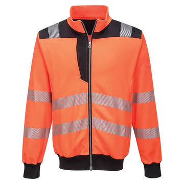 Portwest PW3 Hi-Vis Zip Sweatshirt - Orange/Black / 4XL