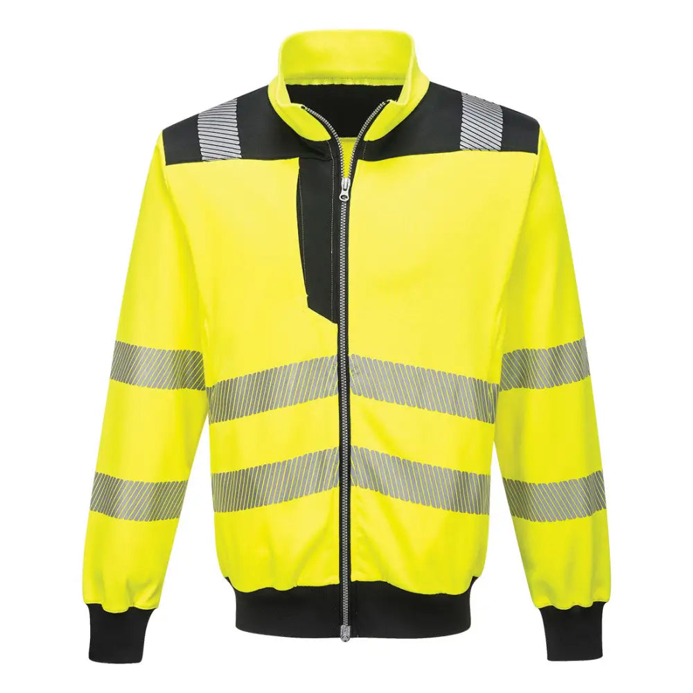 Portwest PW3 Hi-Vis Zip Sweatshirt - Yellow/Black / 4XL