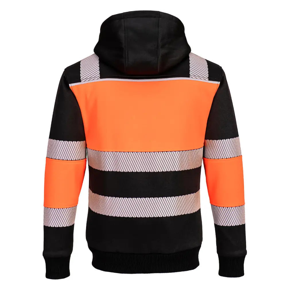 Portwest PW3 Zipped Class 1 Winter Hoodie - Orange/Black / 4XL