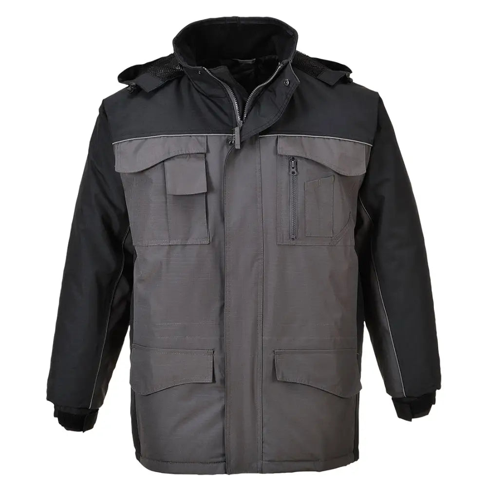 Portwest RS Parka Jacket - Black/Grey / L
