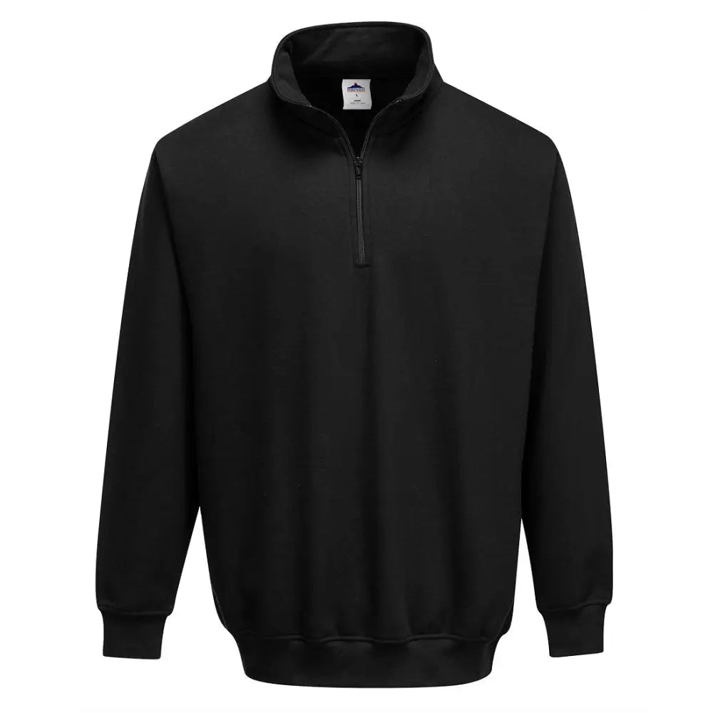 Portwest Sorrento Zip Neck Sweatshirt - Black / L