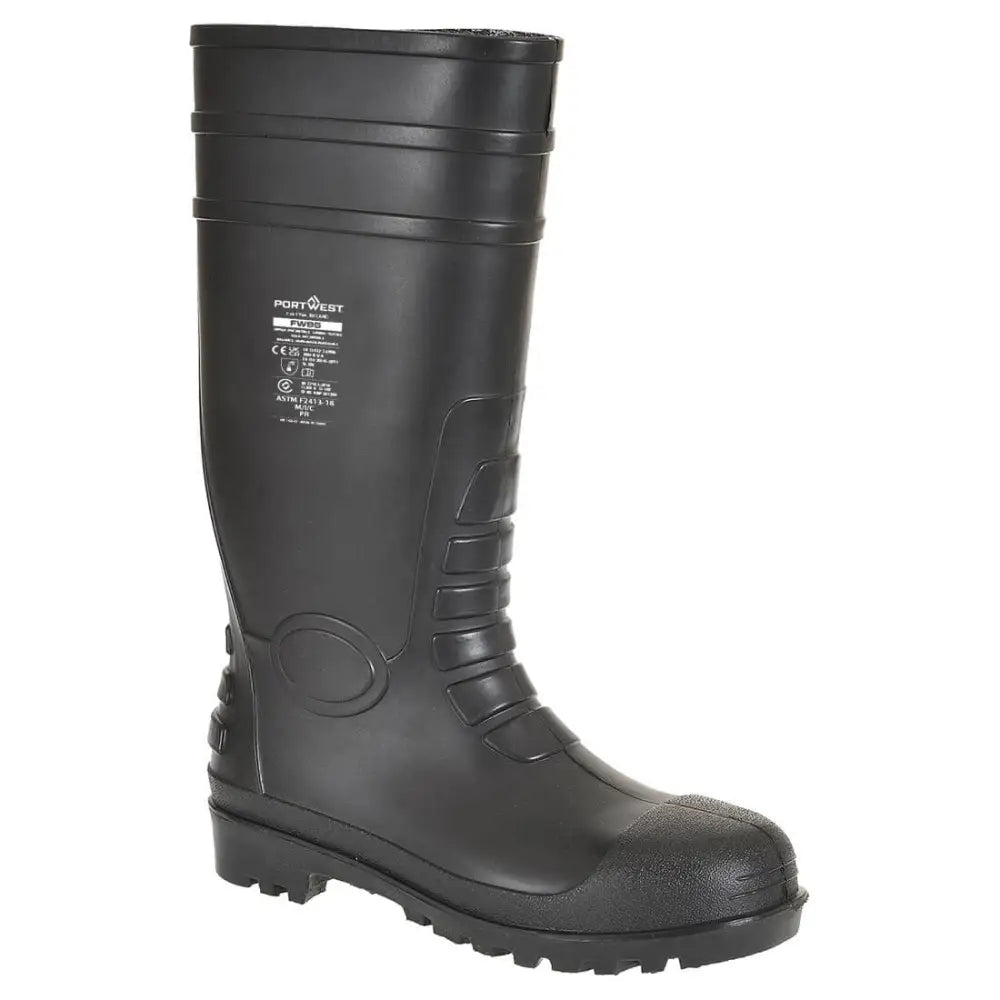 Portwest Steel PVC Wellington S5 FO - Black / 36