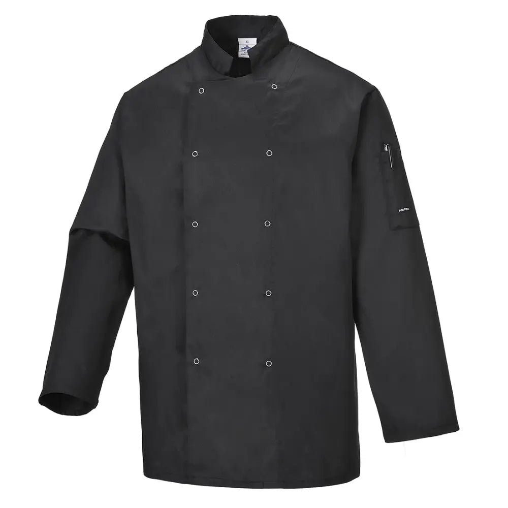 Portwest Suffolk Chefs Jacket L/S - Black / L