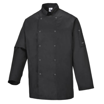 Portwest Suffolk Chefs Jacket L/S - Black / L