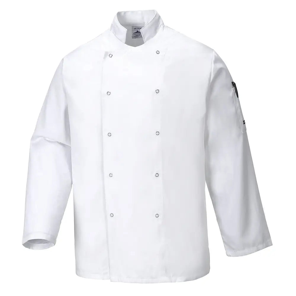 Portwest Suffolk Chefs Jacket L/S - White / L