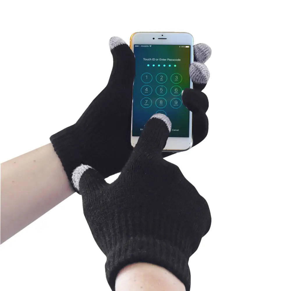 Portwest Touchscreen Knit Glove - Black / L/XL