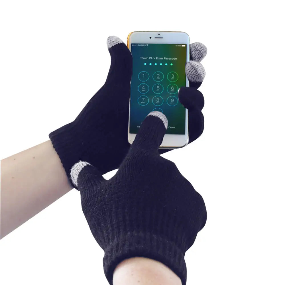 Portwest Touchscreen Knit Glove - Black / L/XL