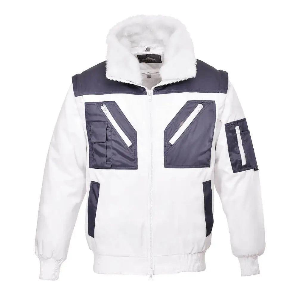 Portwest Two Tone Pilot Jacket - White / 4XL