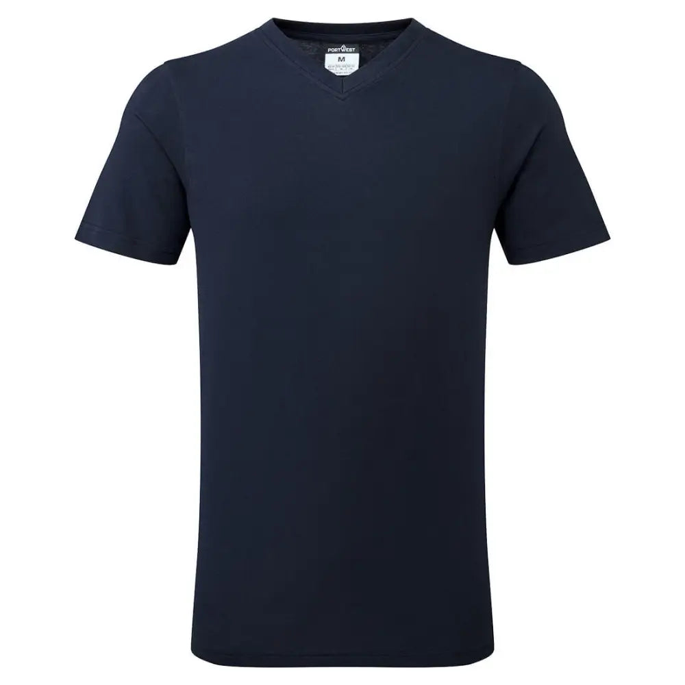 Portwest V-Neck Cotton T-Shirt - Navy / L