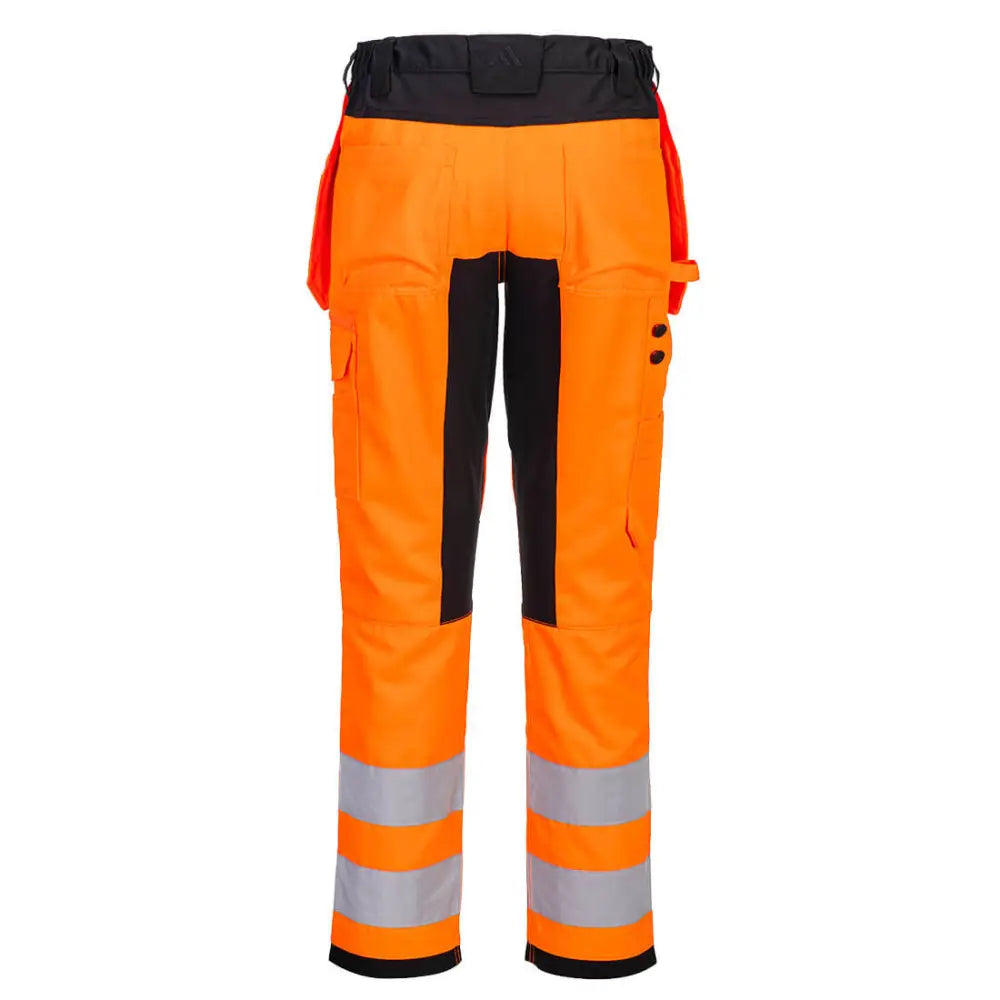 Portwest WX2 Eco Hi-Vis Holster Pocket Trousers - Orange/Black / 28