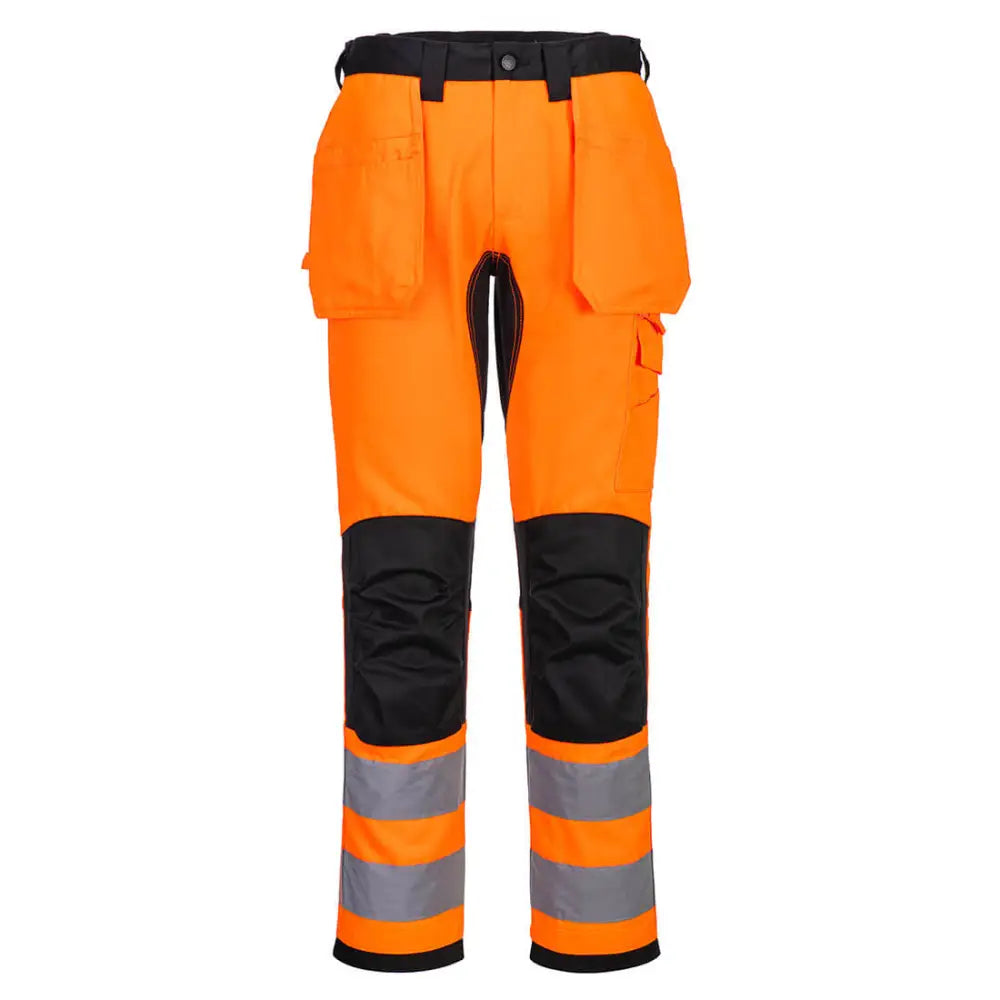 Portwest WX2 Eco Hi-Vis Holster Pocket Trousers - Orange/Black / 28