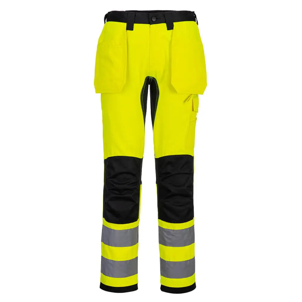 Portwest WX2 Eco Hi-Vis Holster Pocket Trousers - Yellow/Black / 28