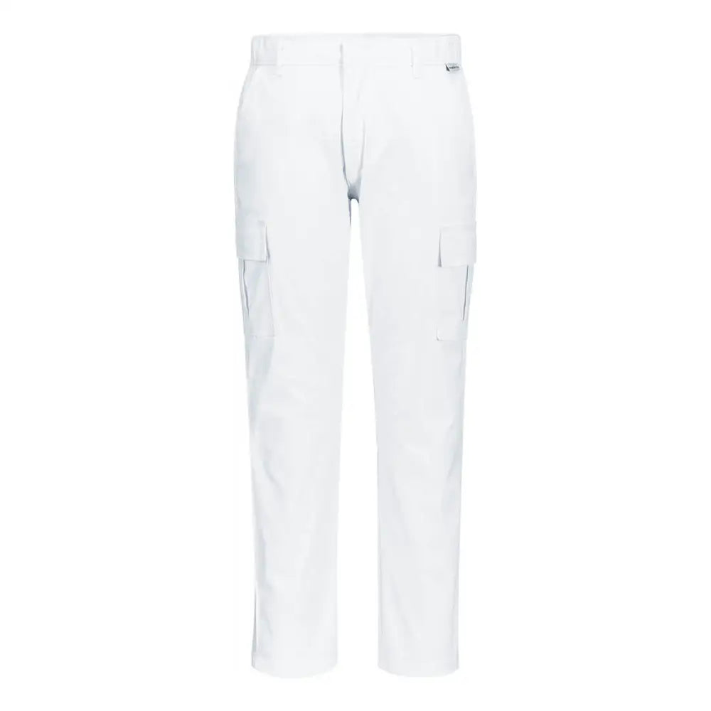 Portwest WX2 Stretch Slim Fit Combat Trousers - White / 28