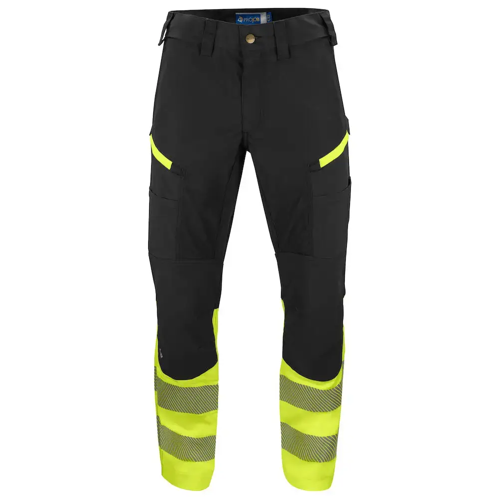 ProJob 6528 SERVICE PANT STRETCH EN ISO 20471 CLASS 1 - Yellow/Black / D100