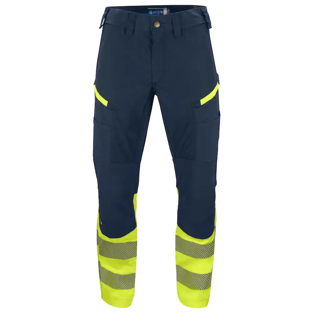 ProJob 6528 SERVICE PANT STRETCH EN ISO 20471 CLASS 1 - Yellow/Navy / D100