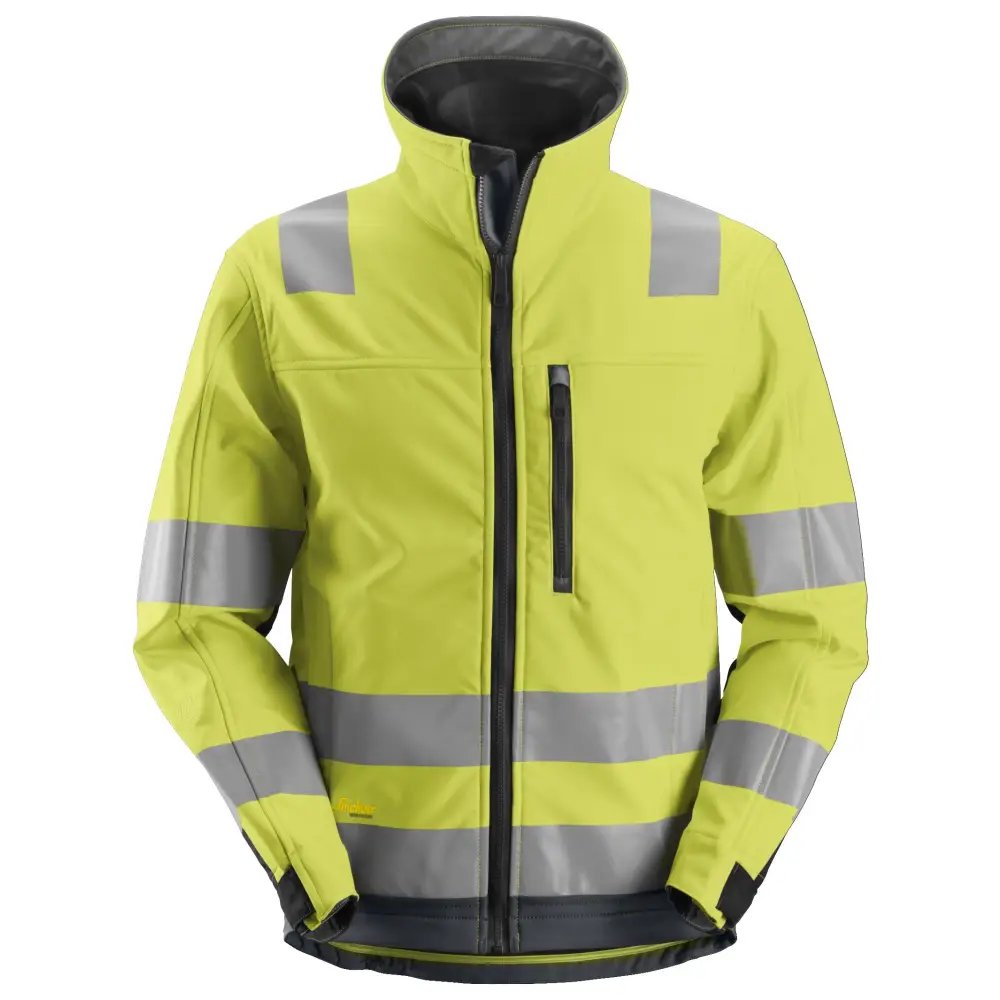 Snickers AllroundWork High-Vis Softshell Jacket Class 3 1230 - High vis yellowSteel grey - 6658 / XS