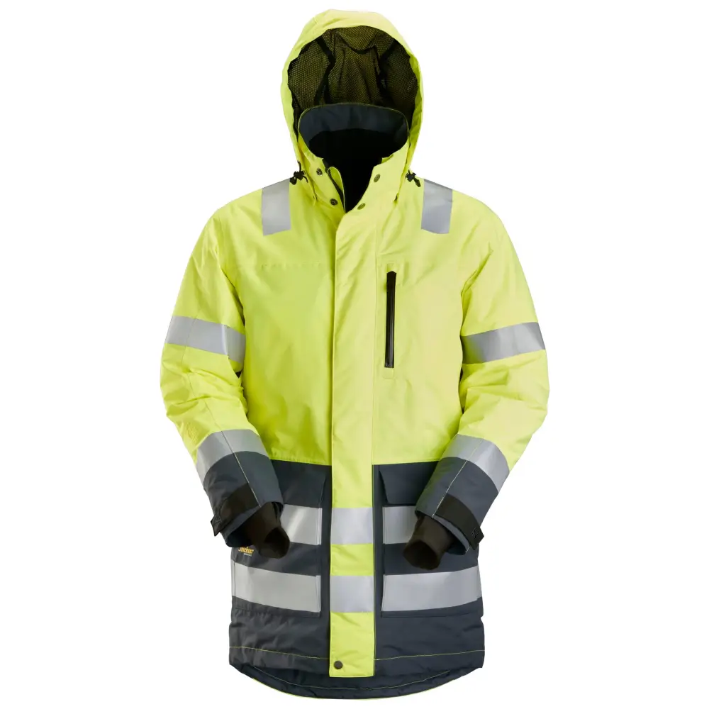 Snickers AllroundWork High-Vis Waterproof Parka Class 3 1830 - High vis orangeSteel grey - 5558 / XS